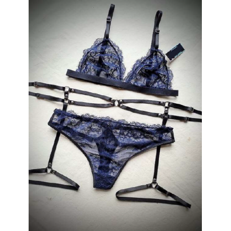 CONJUNTO DE ENCAJE AZUL