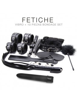 COMBO VIBRADOR + BDSM KIT 10 PIEZAS