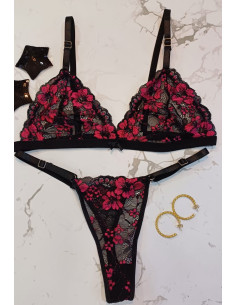 CONJUNTO SWEET NEGRO Y FUCSIA 2
