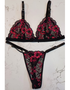 CONJUNTO SWEET NEGRO Y FUCSIA