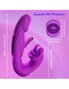 Vibrador Rose 3 en 1: lamidos, vibración y golpeteo 2