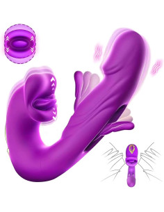 Vibrador Rose 3 en 1: lamidos, vibración y golpeteo