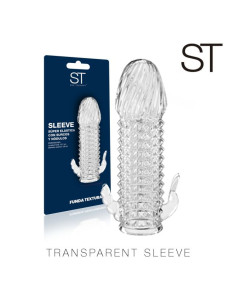 FUNDA PENEANA CON ESTIMULADOR CLITORIS Y ANAL