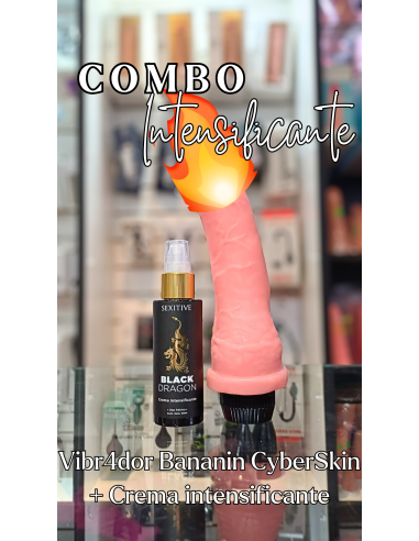 Combo Intensificante – Vibrador Bananín CyberSkin + Crema Intensificante Black Dragon