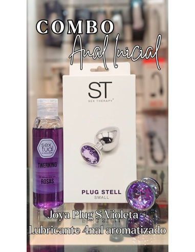 Combo Anal Inicial – Plug Joya S Violeta + Lubricante Anal