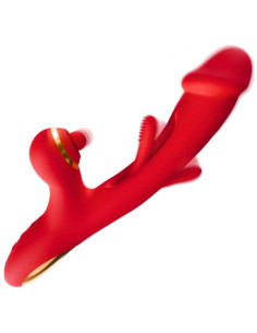 Vibrador con estimulador de clítoris - Flicking 3 en 1
